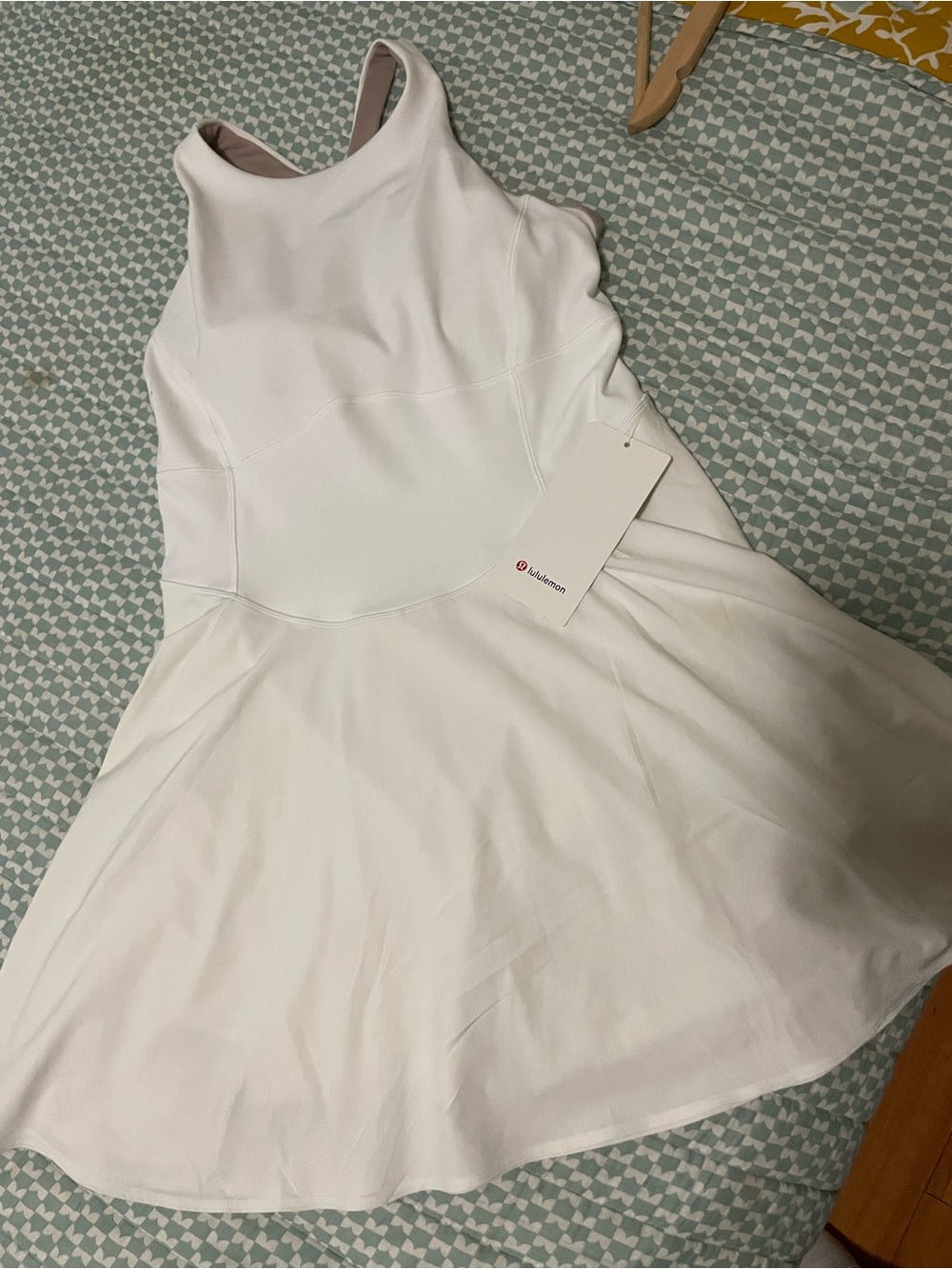 lululemon athletica White High-Neck Fit & Flare Mini Dress